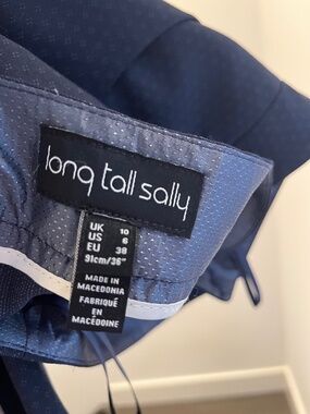 Long Tall Sally Navy Blue Dot Tall Dress Pants (Size 6)